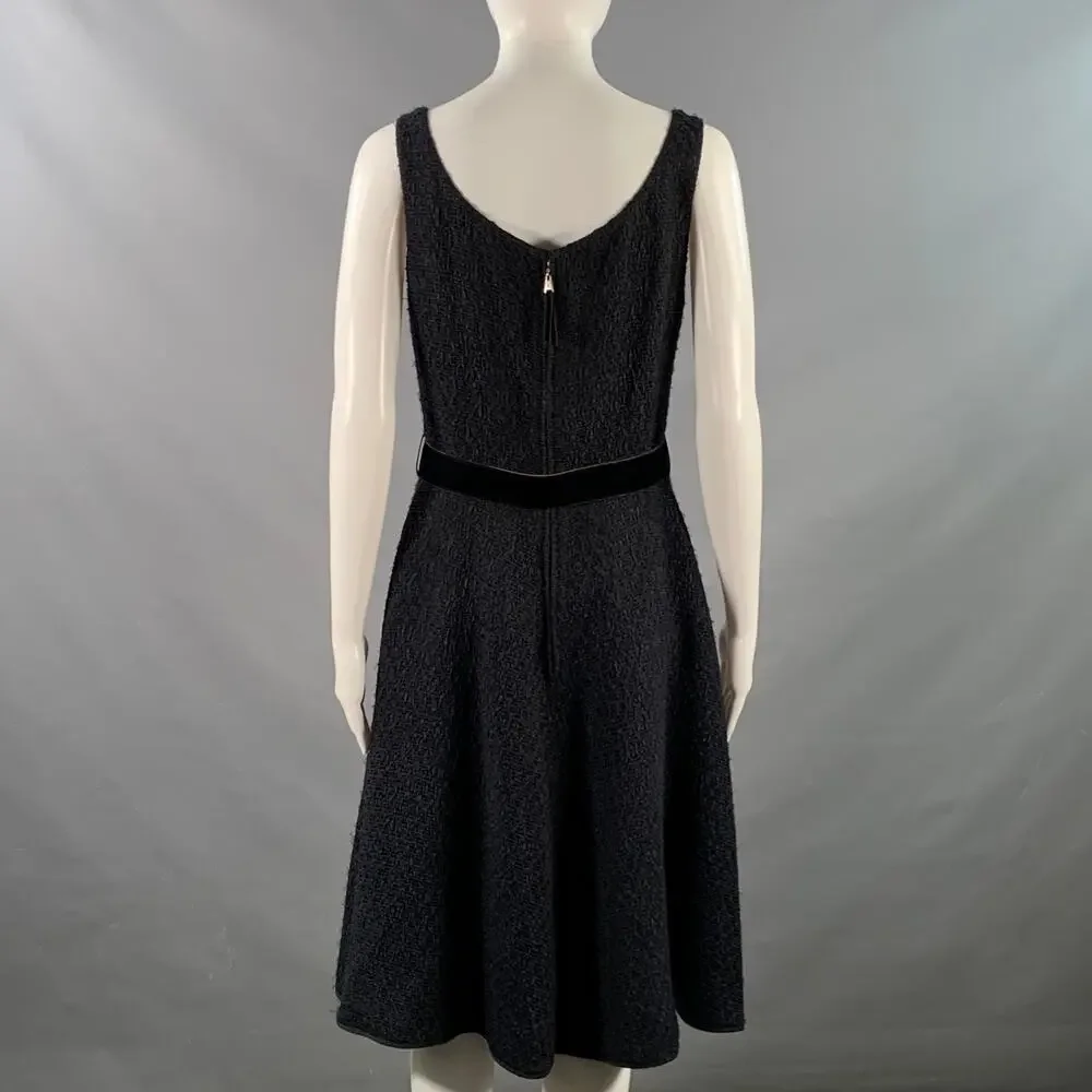 LOUIS VUITTON Size 8 Black Midnight Blue Acetate Blend Sleeveless Cocktail Dress